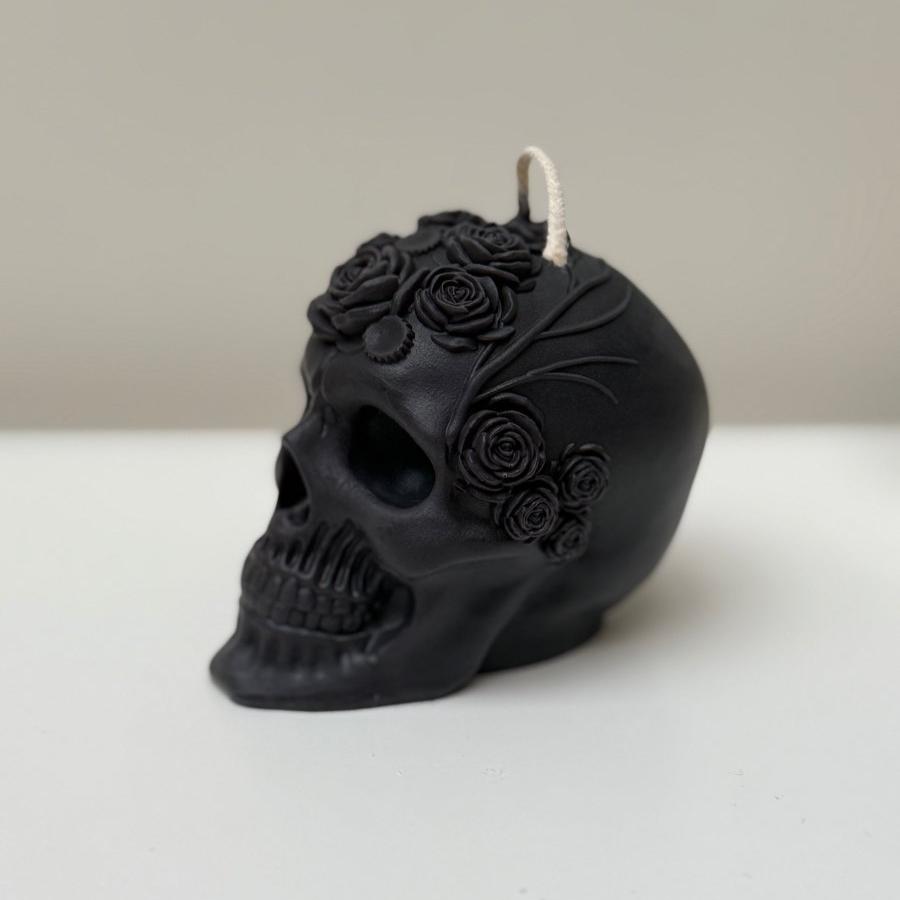 Spooky Halloween Floral Skull Candle Decor Ornaments - Designs by Inaya