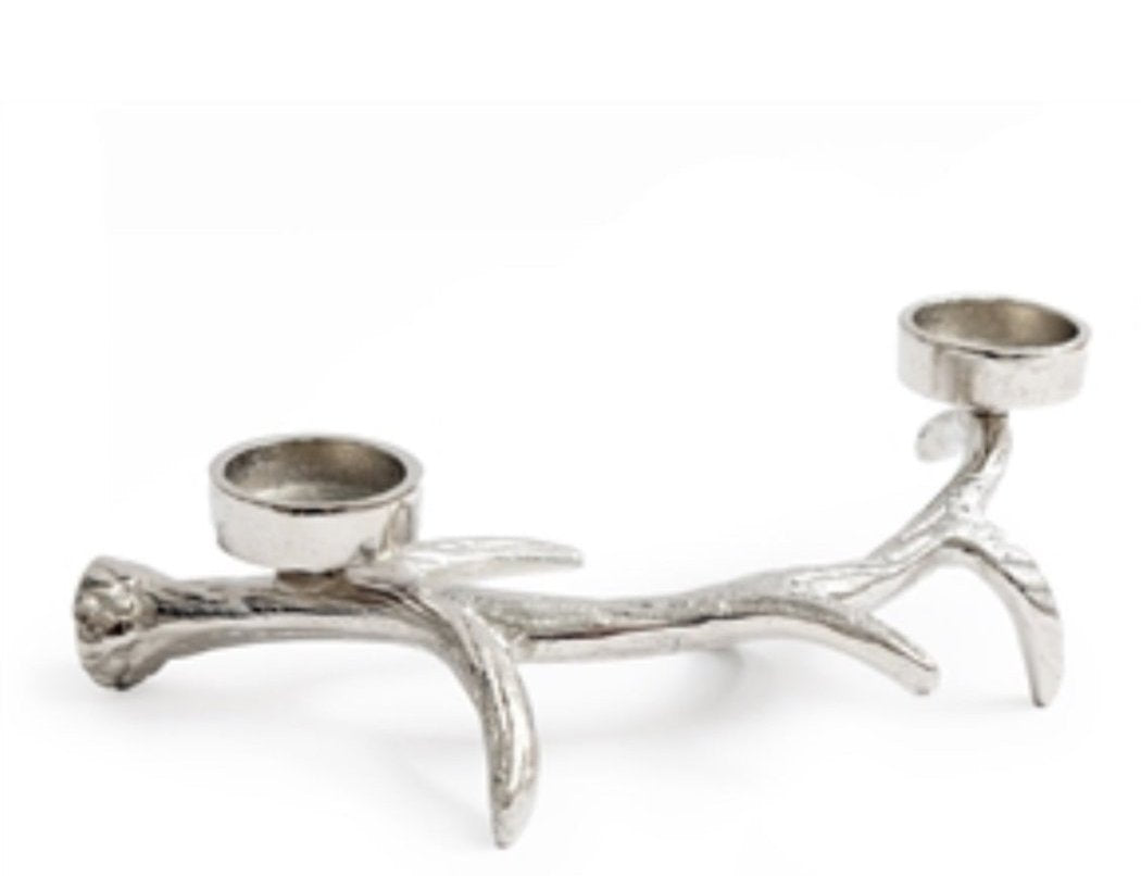 Decorative Stag Antler Double Tealight Holder - 27cm - Designs by Inaya