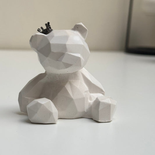 Stone Geometric Bear Ornament - Designs by Inaya