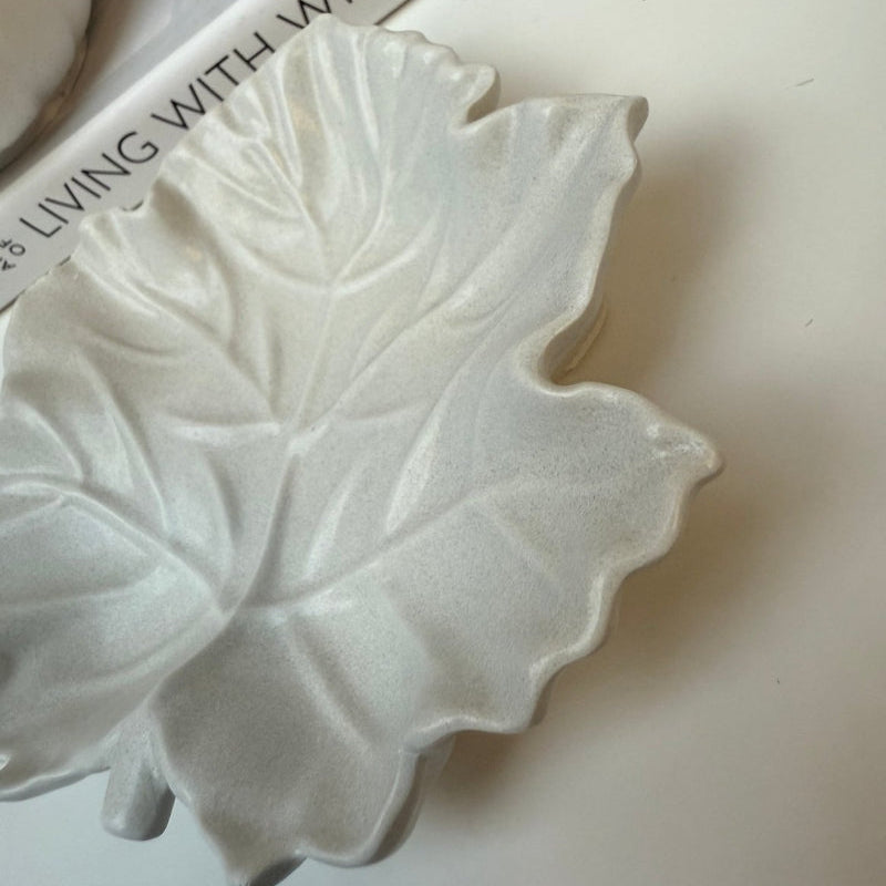 Stone Maple Leaf Decorative Tray - Designs by Inaya
