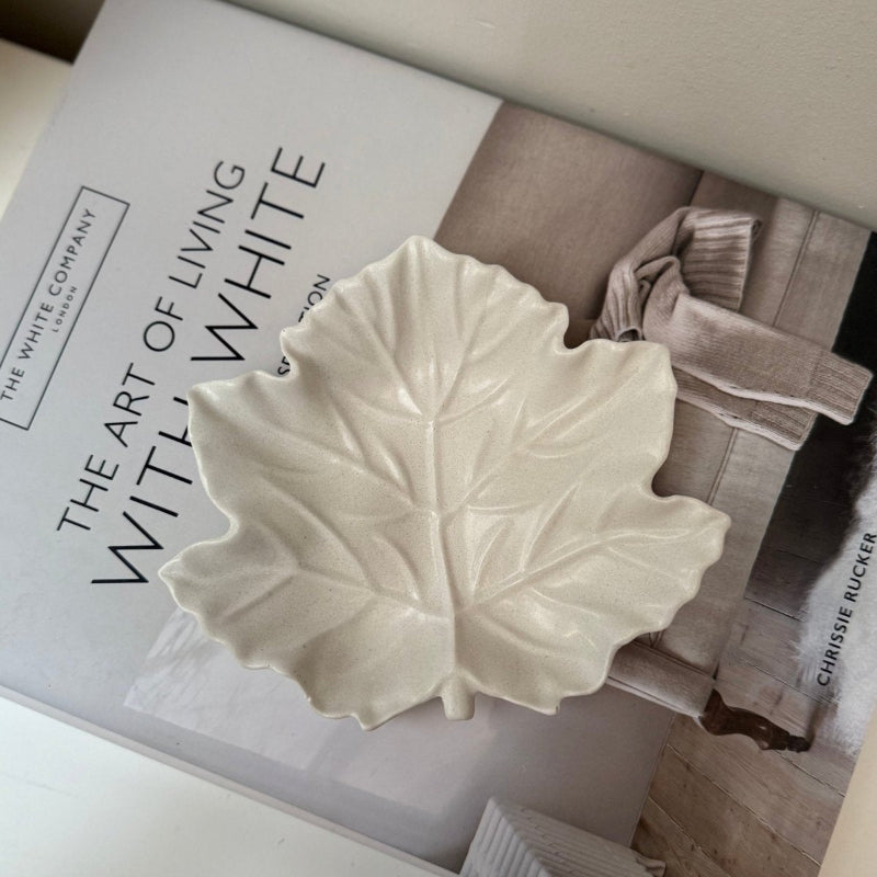 Stone Maple Leaf Decorative Tray - Designs by Inaya