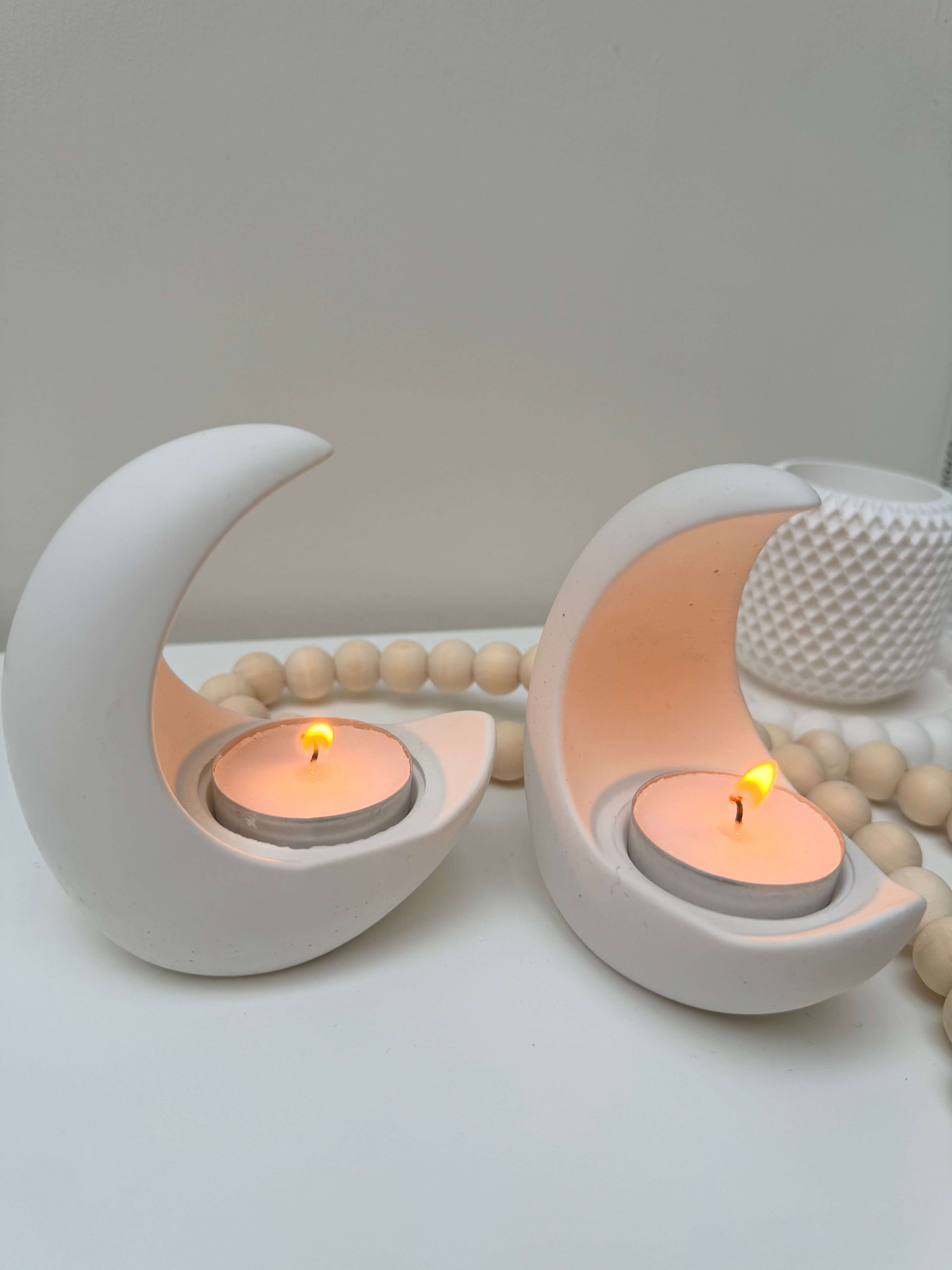 Stone Moon Tea Light Candle Holder - Designs by Inaya