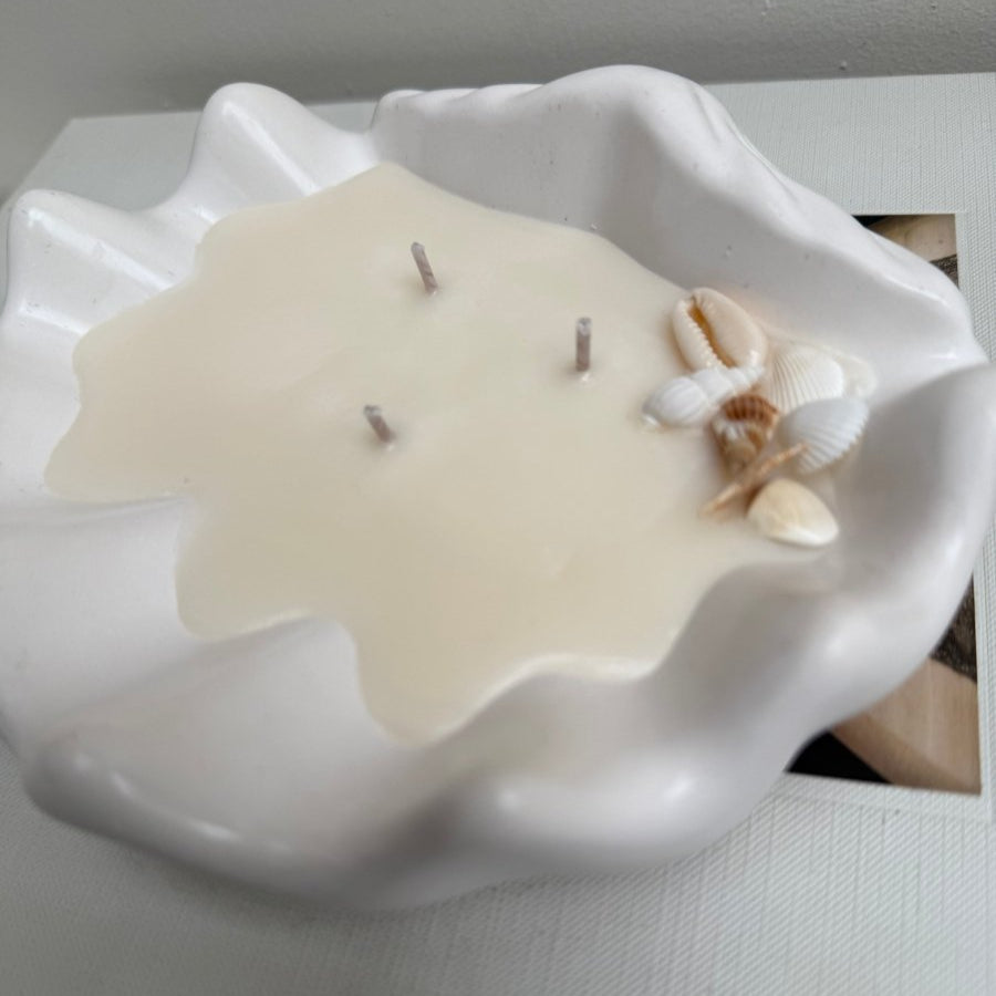 Stone Shell Coastal Soy Candle - Designs by Inaya