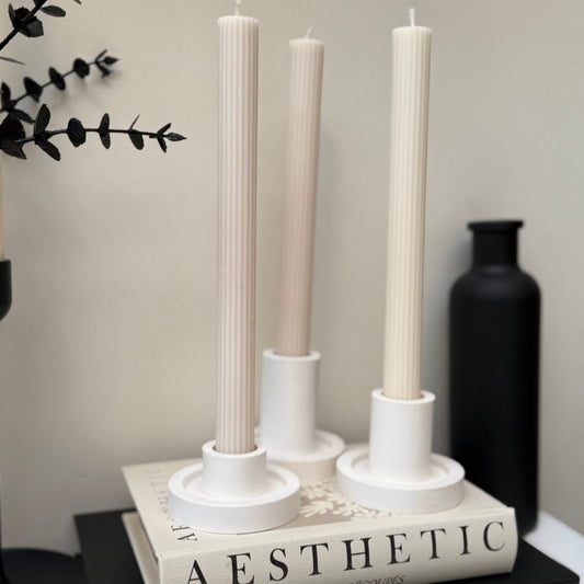 Stone Taper Candle Holder Set - Designs by Inaya