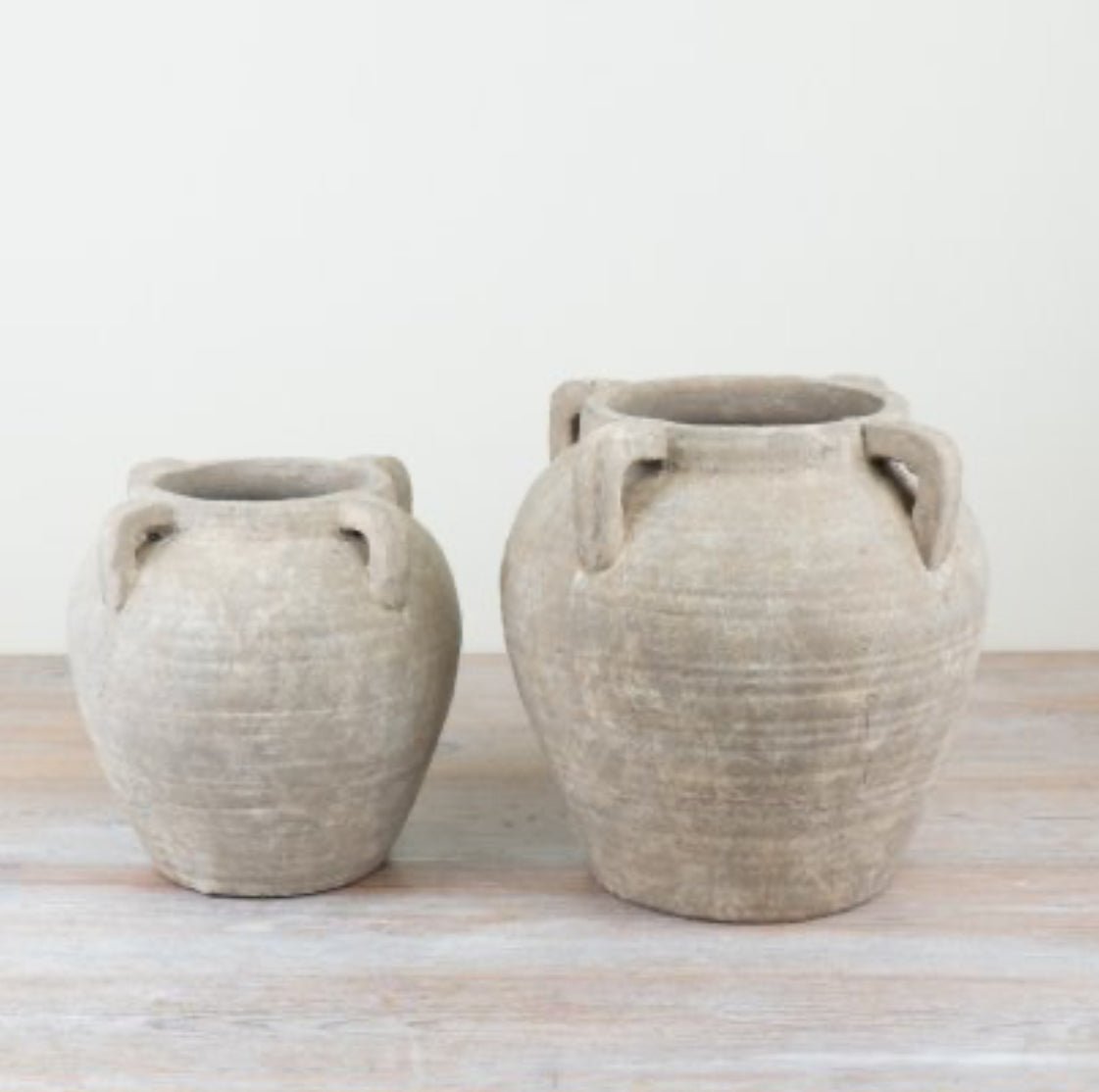 Stone Terracotta Medora Vase | Artisan Handmade Rustic Urn