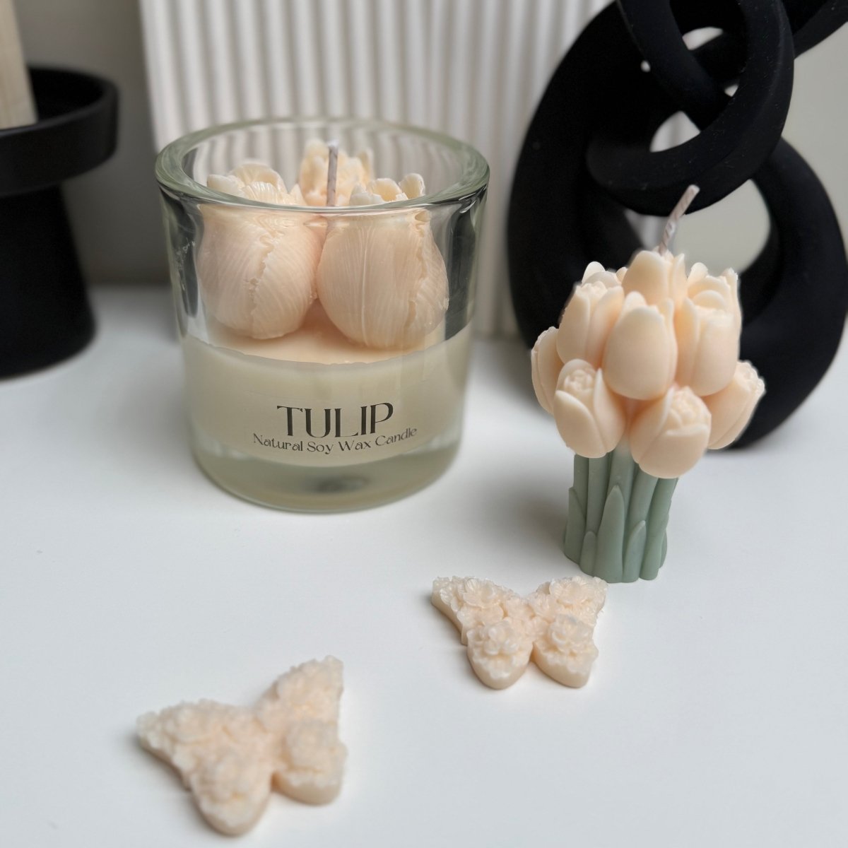 Tulip Bouquet Sculpture Soy Wax Scented Candle - Designs by Inaya