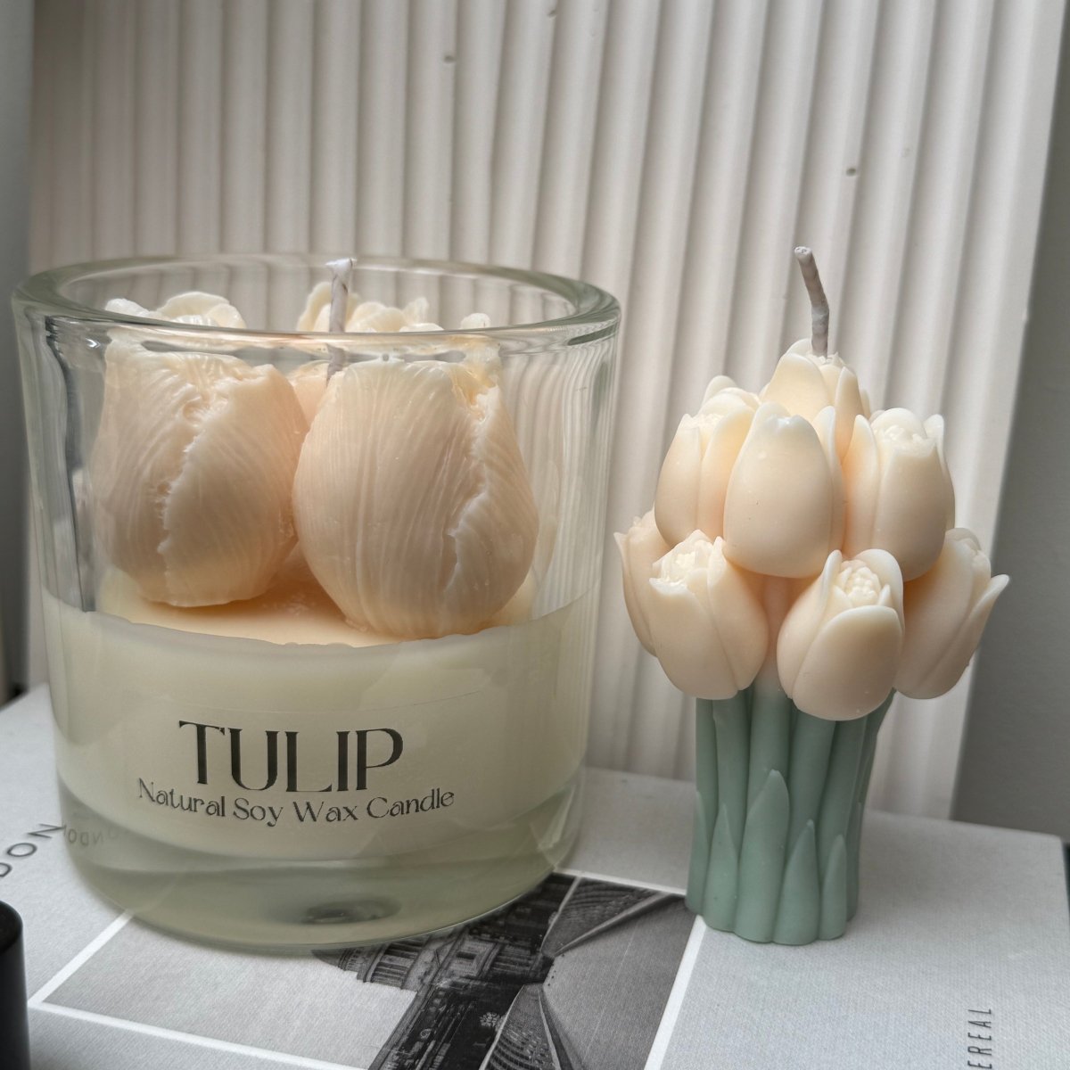 Tulip Bouquet Sculpture Soy Wax Scented Candle - Designs by Inaya