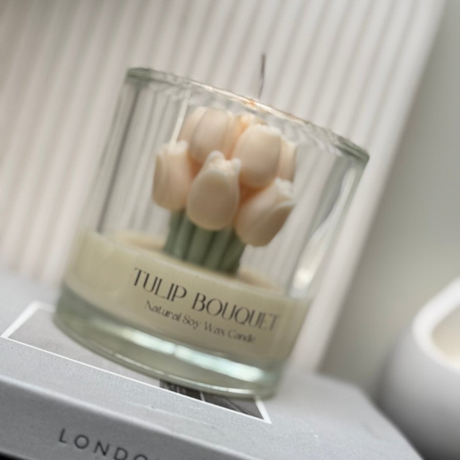 TULIP BOUQUET Soy Candle | English Pear & Freesia - Designs by Inaya