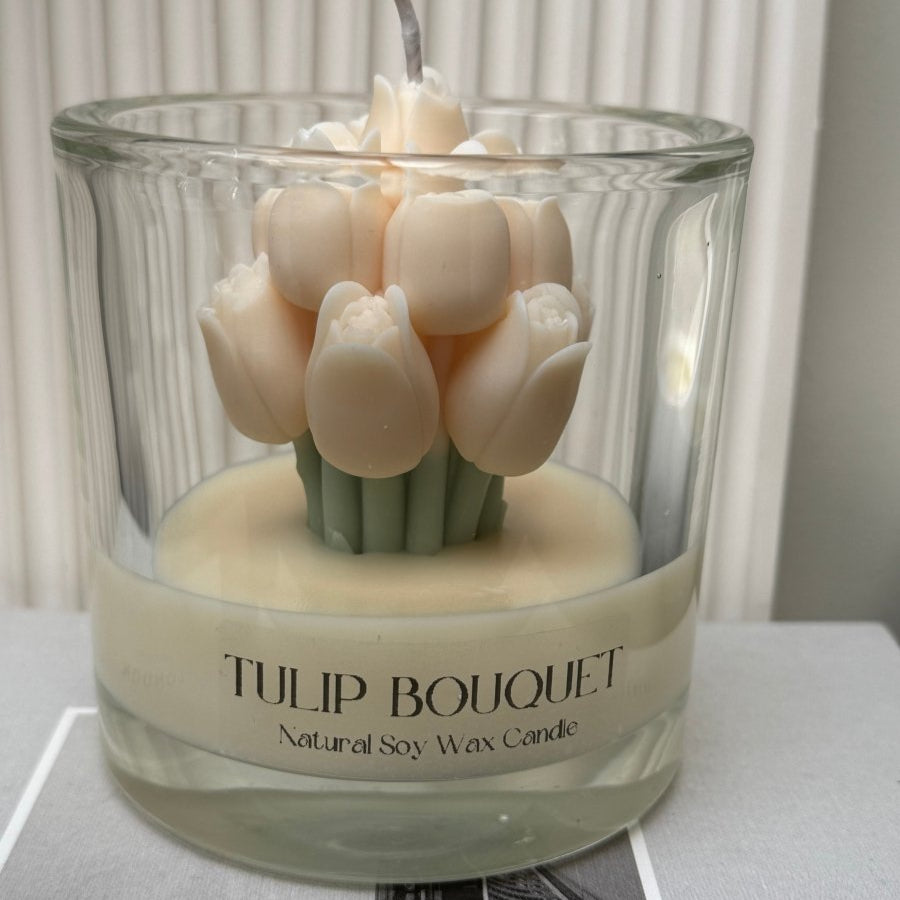 TULIP BOUQUET Soy Candle | English Pear & Freesia - Designs by Inaya