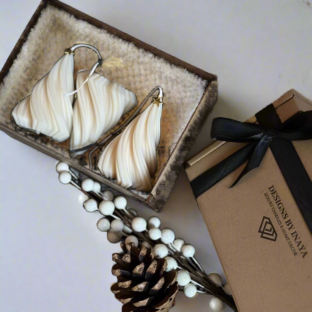 Twirl Christmas Tree Candle Gift set of 3 - Designs by Inaya