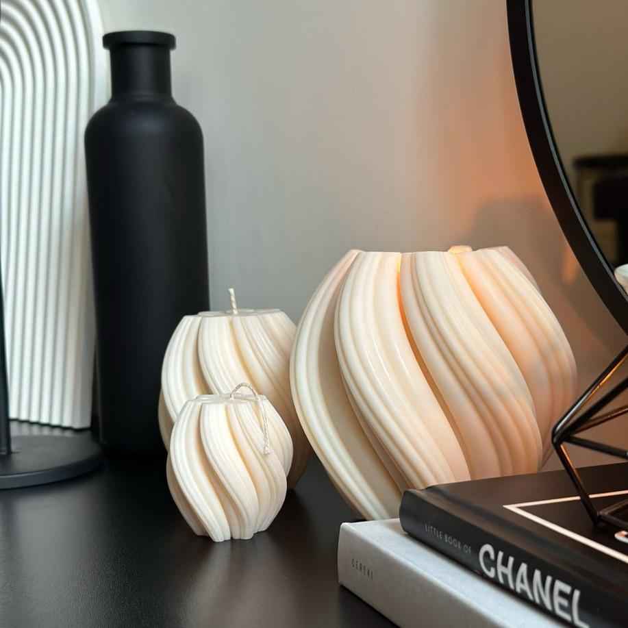 Decorative twirl candle aesthetic interior styling