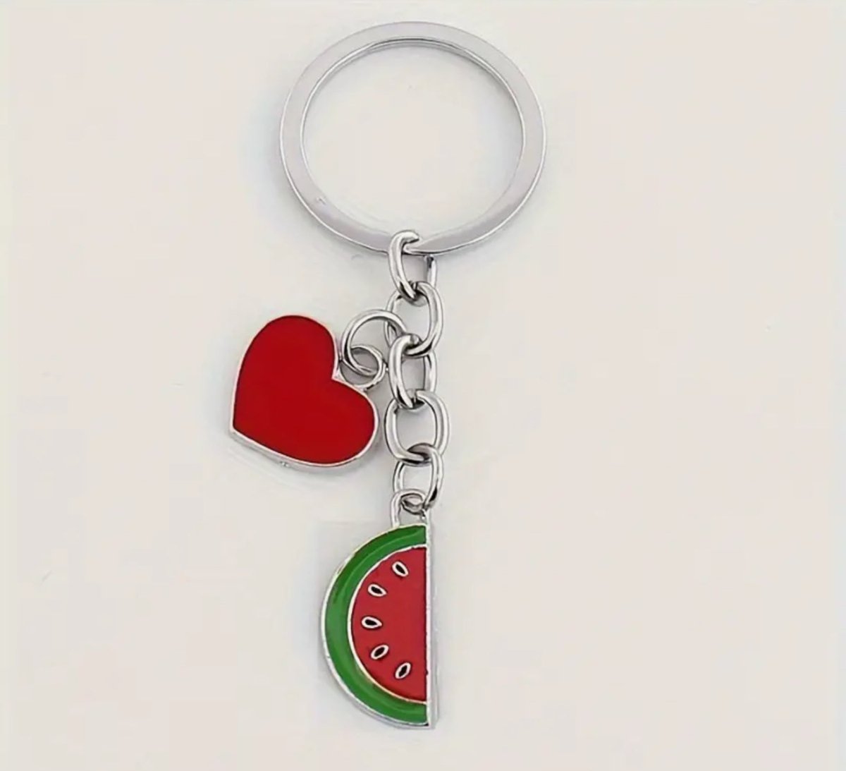 Watermelon & Heart Keyring - Designs by Inaya