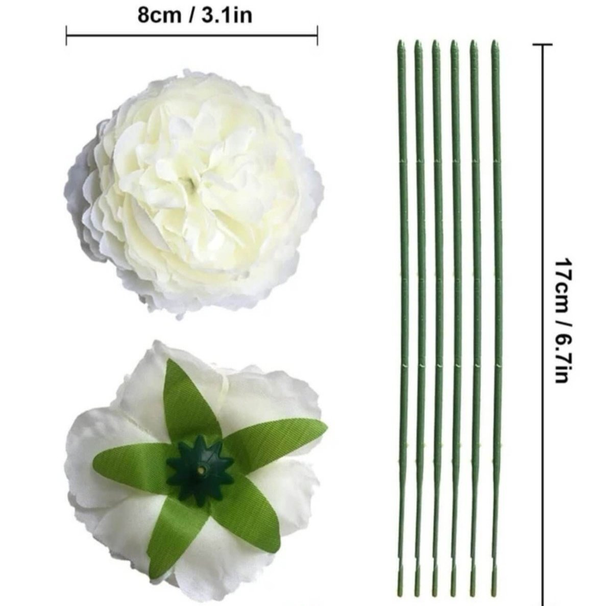 White peony artificial flowers - Designs by Inaya