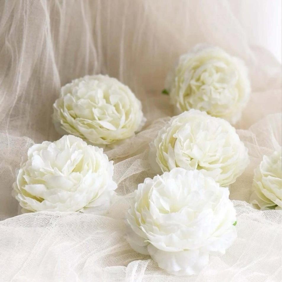 White peony artificial flowers - Designs by Inaya