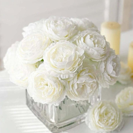 White peony artificial flowers - Designs by Inaya