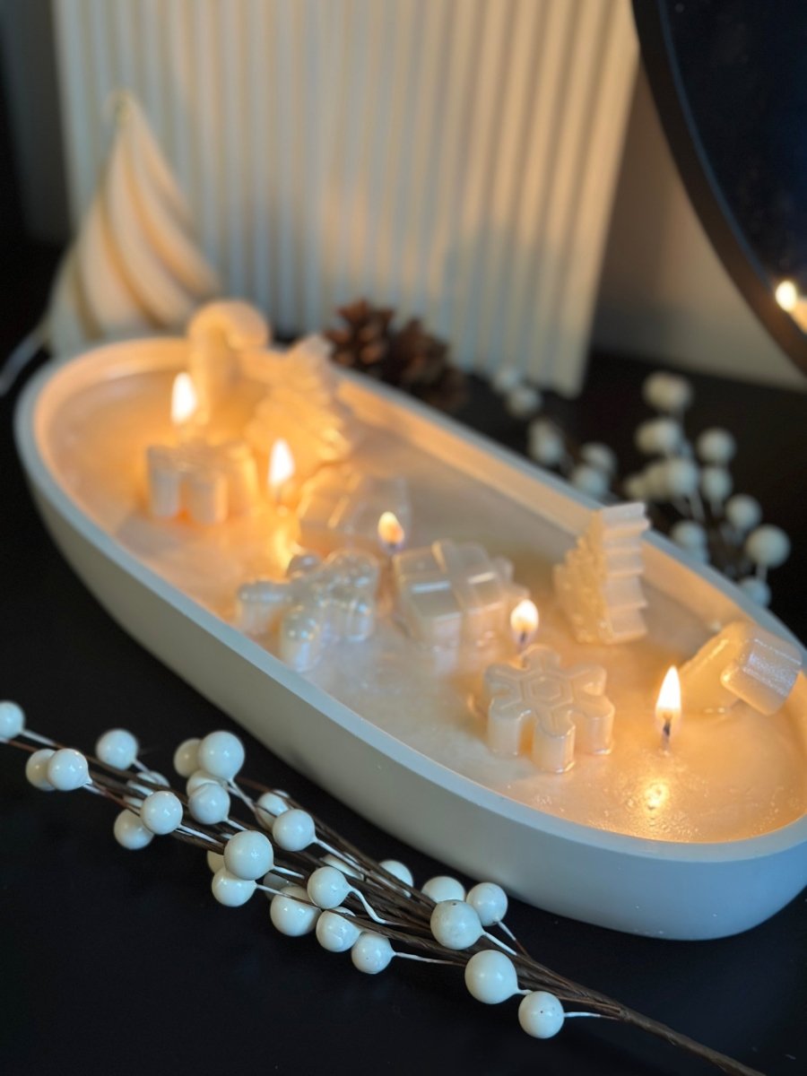 Winter Wonderland Oval Christmas Candle - Designs by Inaya